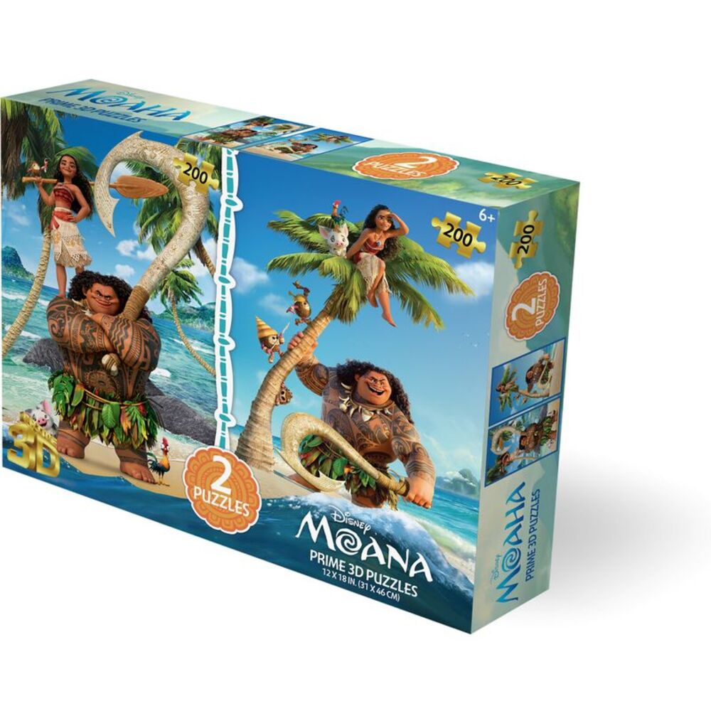 Disney Moana 2-Pack contains 2 x 200pc 12x18 in 3D Lenticular Puzzles